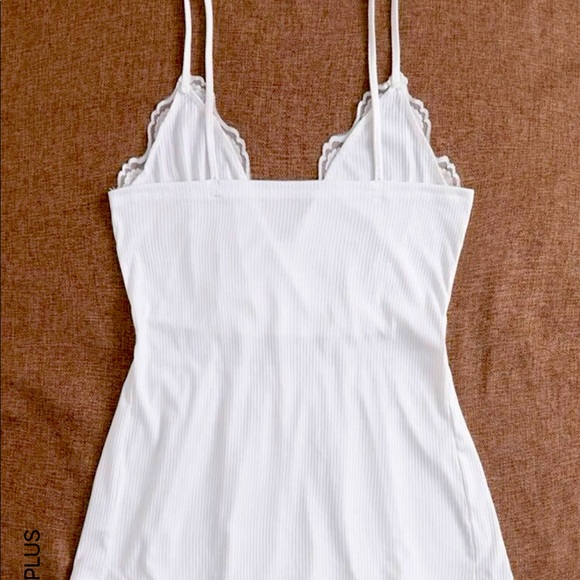 Plus Size White Lave Trim Cami Top - Picture 2 of 3